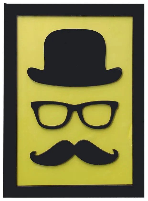 Quadro Decorativo Chapeu Bigode 40x30 - D'Rossi