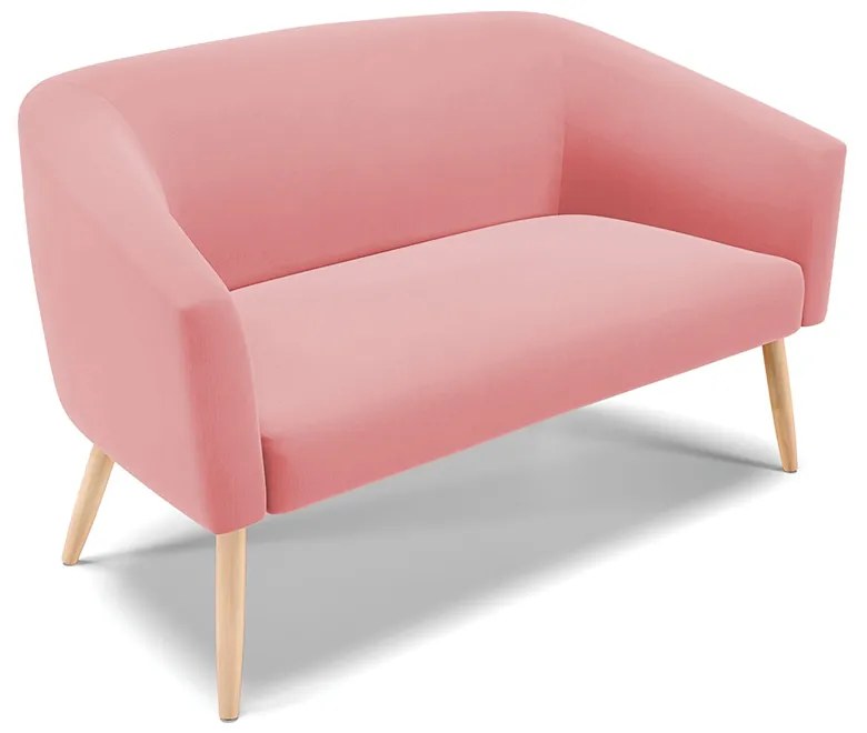 Sofá Namoradeira e Poltrona Pé Palito Natural Stella Suede D03 - D'Rossi - Rose