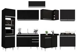 Armário de Cozinha Modulada de Canto 8 Peças CP03 Balcão com Pia Inox