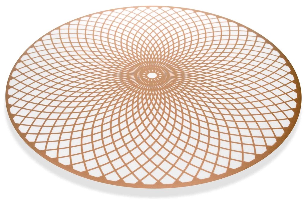 Jogo Americano Redondo de Plástico 1 Unidade Mandala Rosê 38cm F01 - D'Rossi