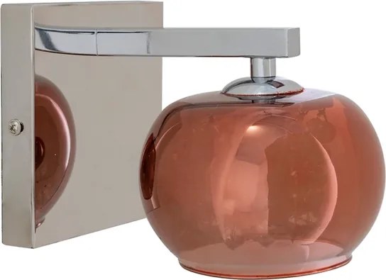 Arandela Vidro Cobre E Cristal Transparente Medusa