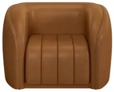 Poltrona Decorativa para Sala 112cm Meris Z32 Sintético Caramelo - Mpo