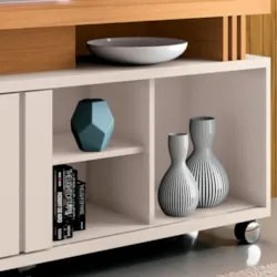 Rack Bancada de TV 50 Pol 136cm Briz Off White/Cinamomo - HB Móveis