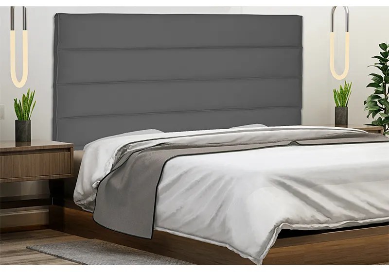 Cabeceira Cama Box Solteiro 90cm La Italiana Suede Cinza - Sheep Estofados - Cinza
