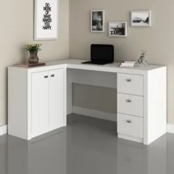 Mesa Para Escritório 2 Portas 3 Gavetas ME4100 Branco - Tecno Mobili