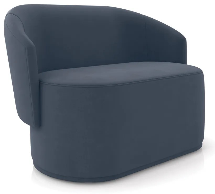 Sofá 2 Lugares Namoradeira Orgânica para Sala Malu Suede M11 - D'Rossi - Azul Marinho