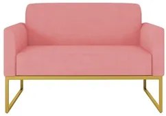 Poltrona Namoradeira 2 Lugares Base Industrial Dourada Maressa S17 Sue