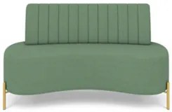 Sofá 2 Lugares 135cm Pés Aço Dourado Tamar Boucle Verde Z08 - Mpozenat