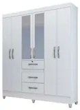 Guarda Roupa Casal Itatiba 6 Portas Branco - Moval