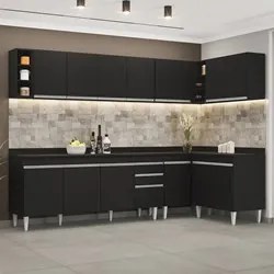 Armário de Cozinha Modulado de Canto 7 Peças CP35 Balcão com Tampo Pre