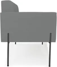 Poltrona Para Sala Pé Metal Preto Kit 2 Ana Linho Grafite - Ibiza