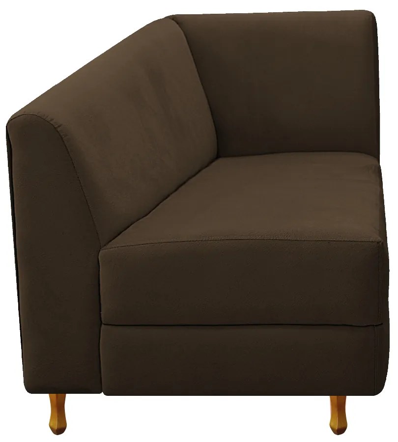 Recamier Valéria 140cm Lado Esquerdo Suede Marrom - ADJ Decor
