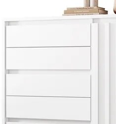 Cômoda Sapateira 1 Porta 5 Gavetas 125cm Duetto Branco - Albatroz