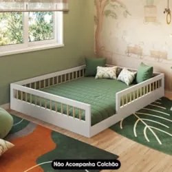 Cama Montessoriana Infantil 140cm Lumiar C06 Branco - Mpozenato