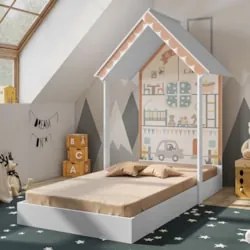 Mini Cama Infantil Casinha Montessoriana MDF sem Colchão Z48 Child Bra