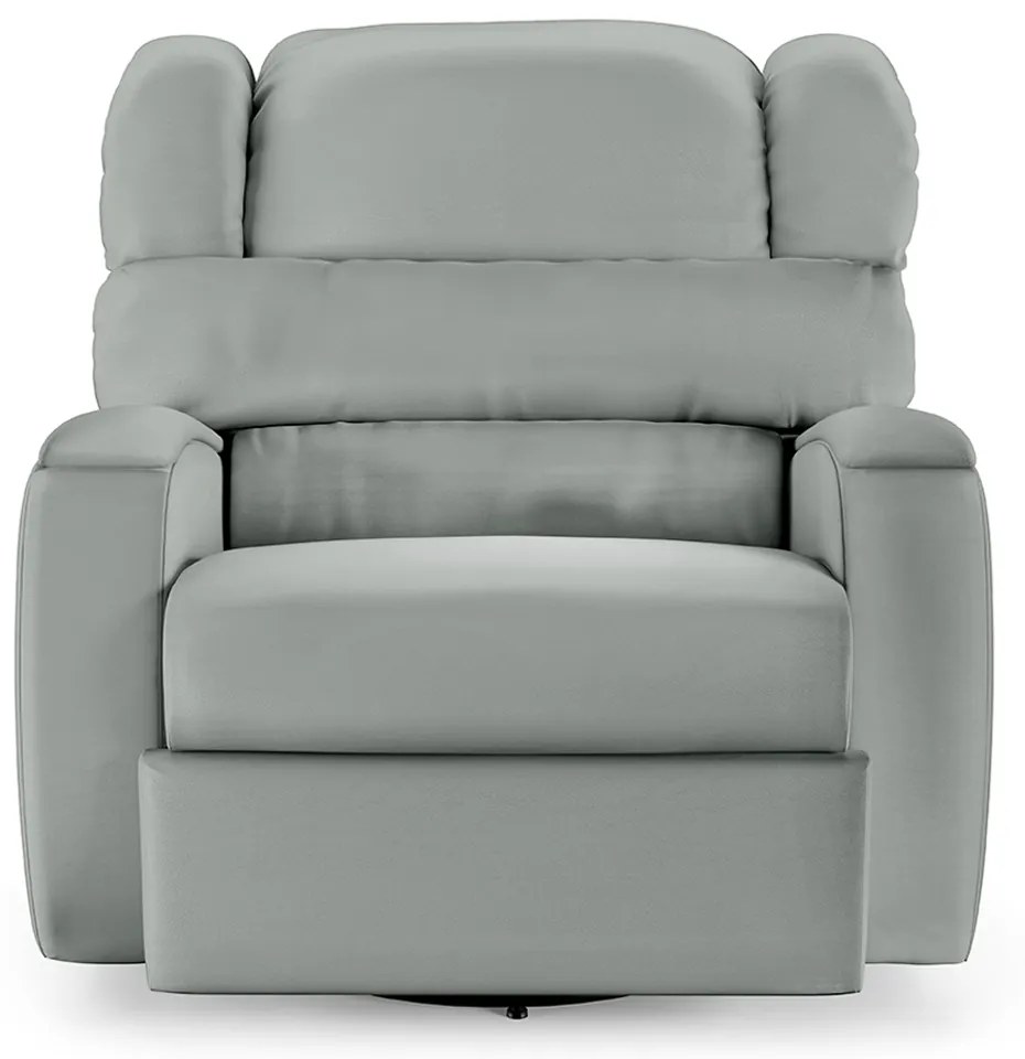 Poltrona do Papai Sala de Cinema Reclinável Kylie Glider Manual Giratória Massagem USB PU Cinza G23