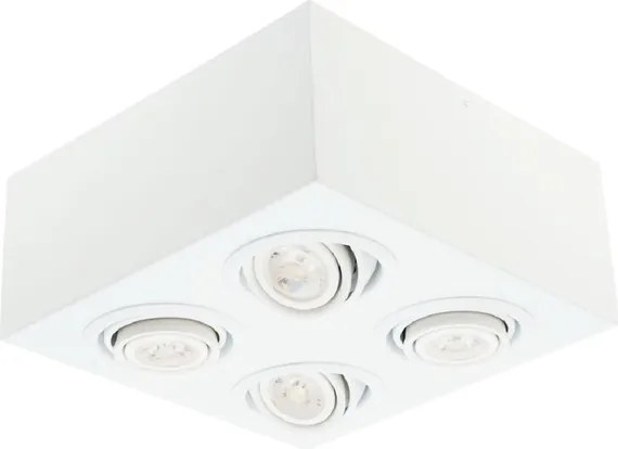 Plafon Sobrepor Quadruplo Par20 7W - BRANCO