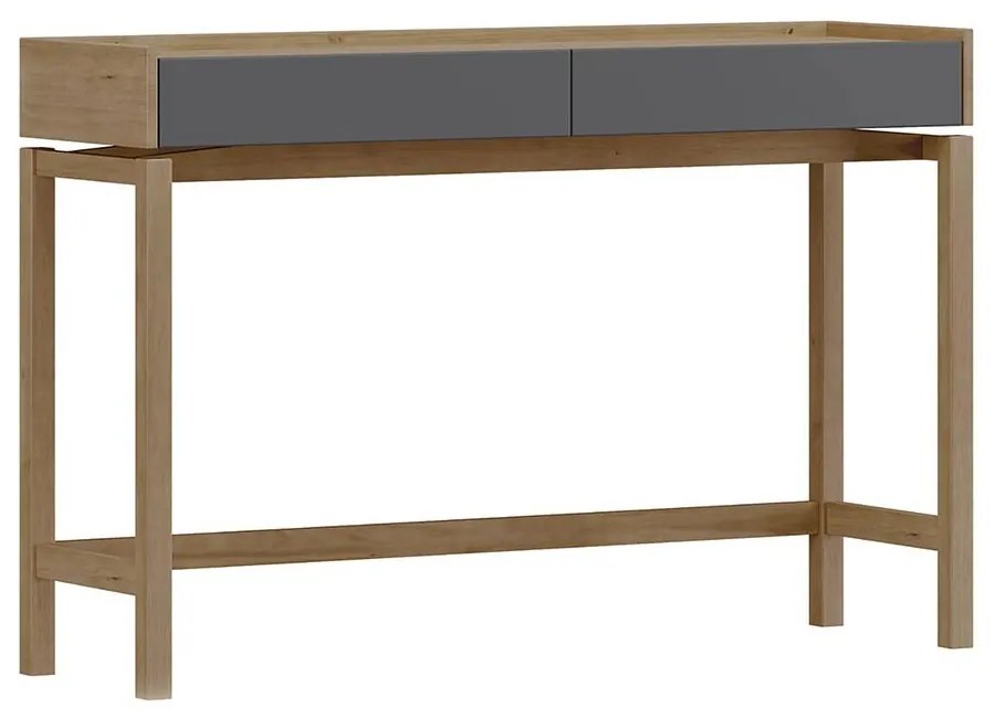 Aparador Decorativo Madeira Maciça Dieter 2 Gavetas Freijó/Cinza G74 - Gran Belo