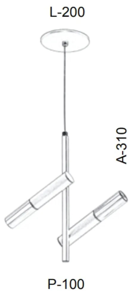 Pendente Vertical Tubinho Articulado 20X10X31Cm Metal 02Xg9 | Old Arti... (BRANCO)