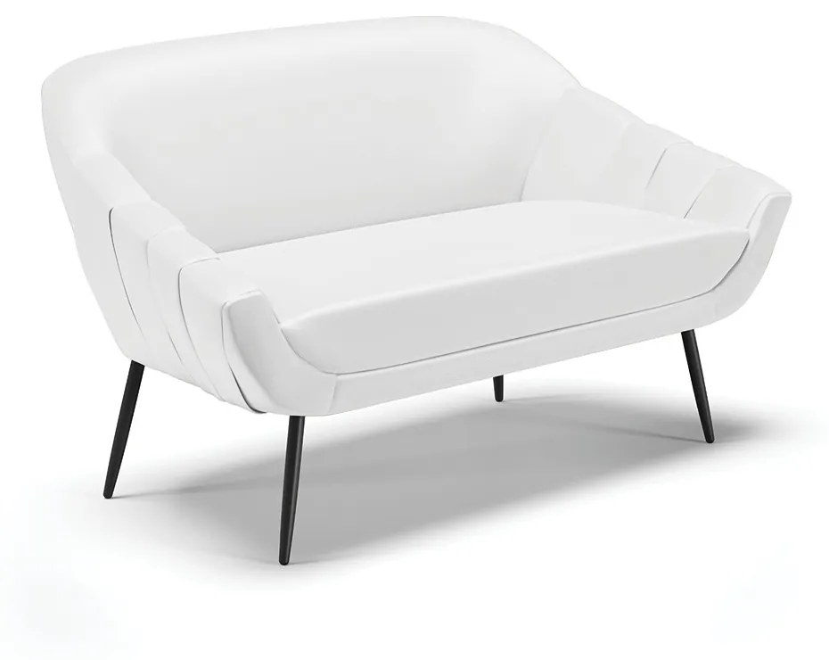 Namoradeira Giovana 02 Lugares Corino Pés Palito de Ferro - D'Rossi - Branco