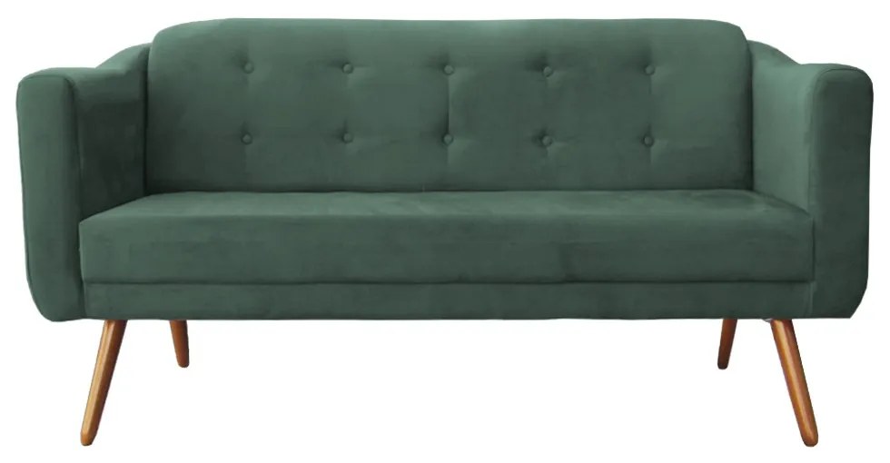 Namoradeira Bruna 1,60 m 3 Lugares Pés Palito Suede Verde Bandeira