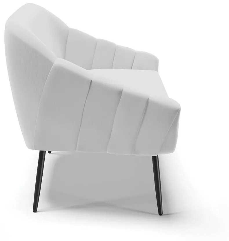 Namoradeira 02 Lugares Giovana Suede Cinza Pés Palito de Ferro - D'Rossi