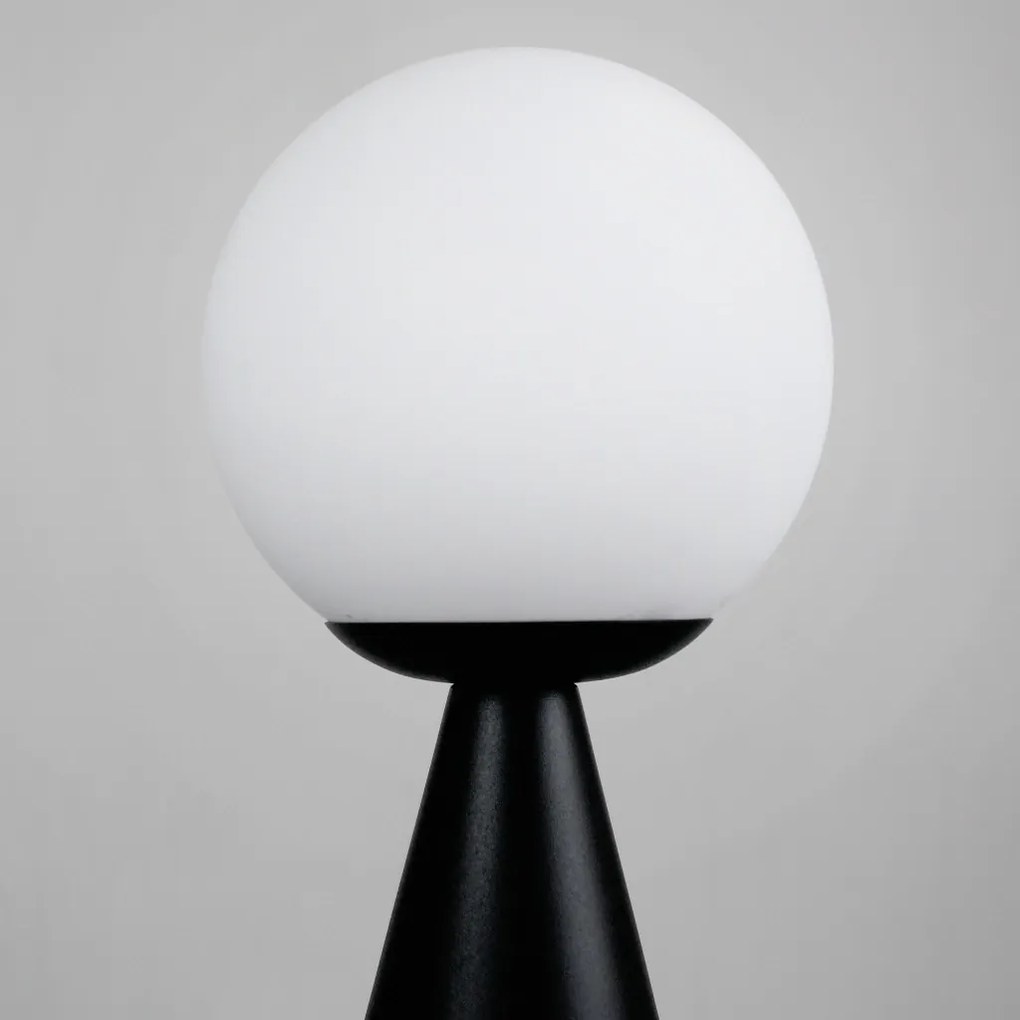 Abajur Ludo Ø15,5X39,6Cm 1Xg9 Alumínio E Globo Ø14Cm Fosco - Usina 251... (BT - Branco Texturizado)