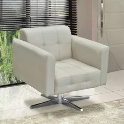 Kit 2 Poltronas Decorativas Base Cromada Giratória Ana Suede Bege - Ib