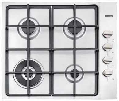 Cooktop a Gás Tramontina Square em Aço Inox Trempes em Ferro Fundido 4 Queimadores
