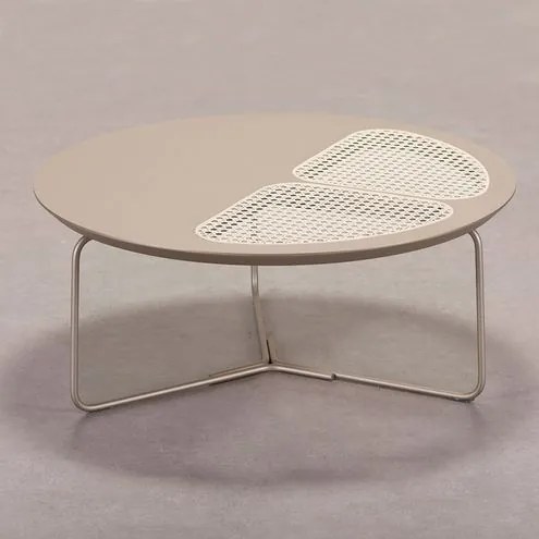 Mesa Centro Trame Champagne e Palha Base Champagne - 78200 Sun House