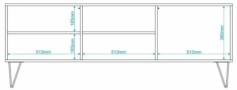 Rack Aparador com 2 Nichos Para TV de até 50 pol Branco