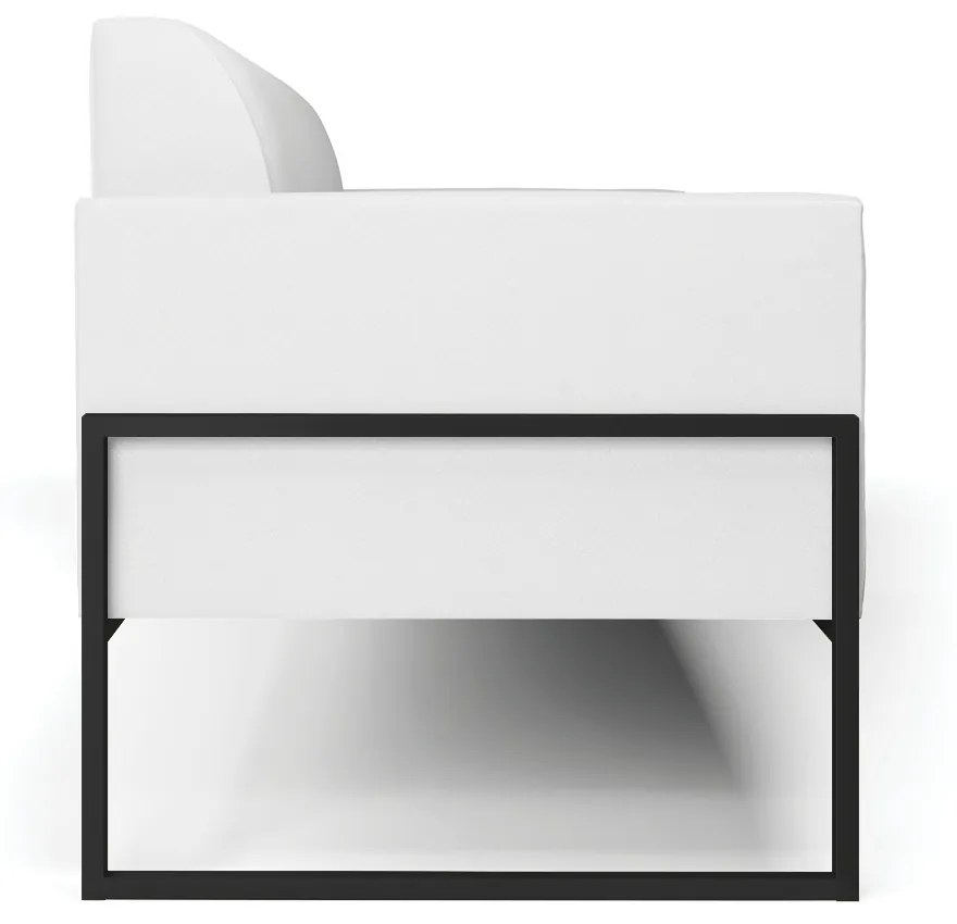 Sofá Namoradeira Base Industrial Alta Preto Marisa Corino D03 - D'Rossi - Branco