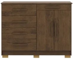 Cômoda Quarto Sapateira 2 Portas 4 Gavetas Lírio Imbuia V02 - Mpozenat