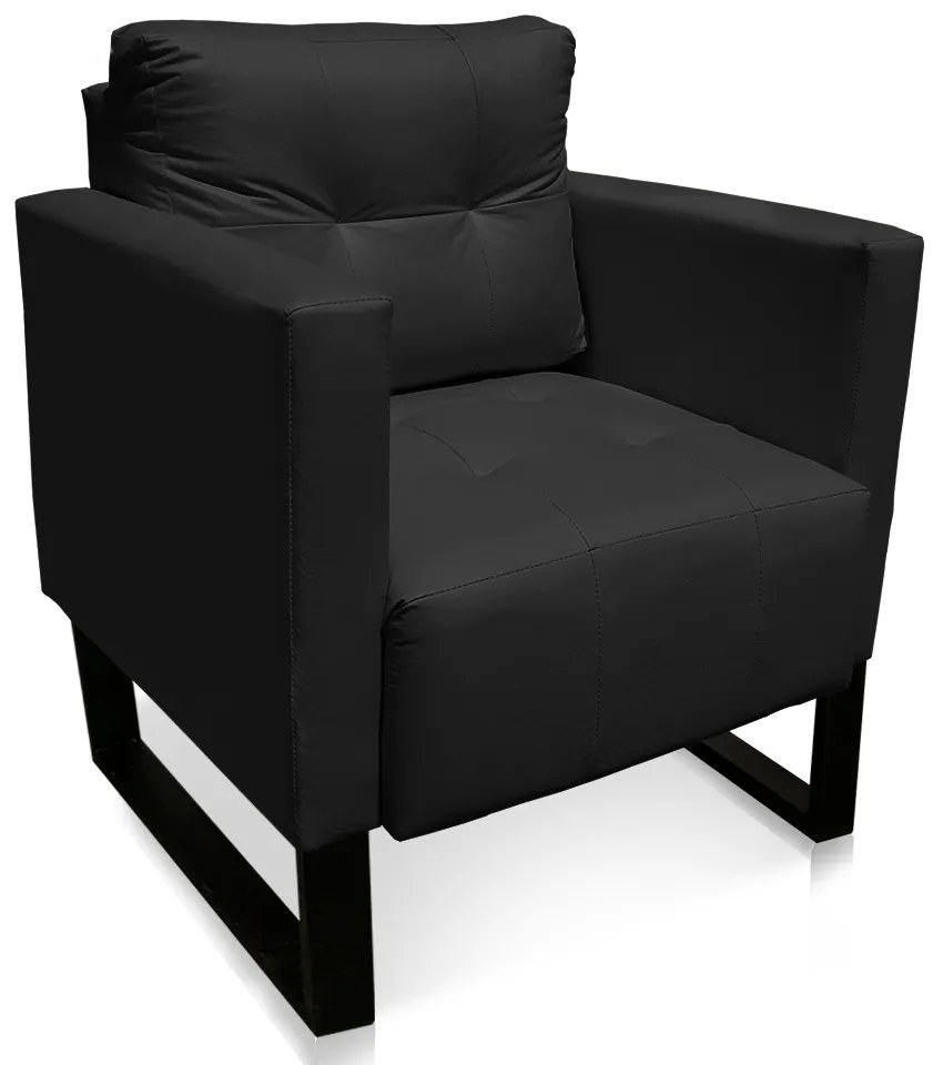 Poltrona Livia Corino Preto Base Industrial Preto - D'Rossi