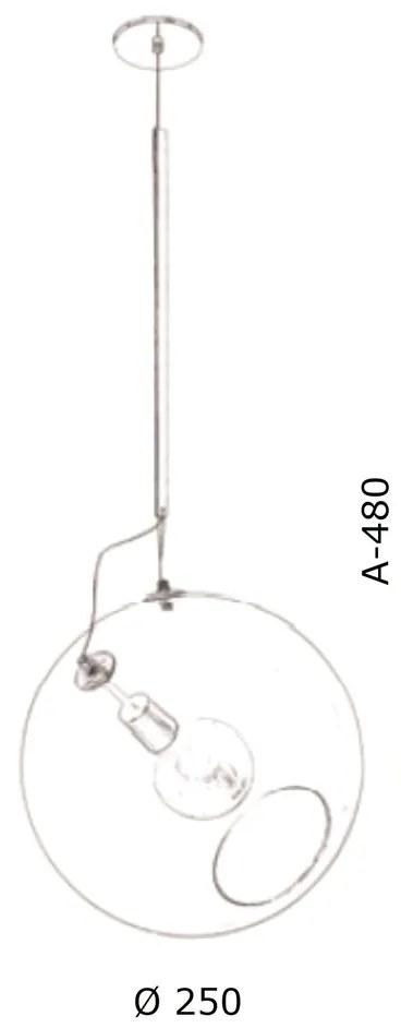 Pendente Globo Inclinado Ø25X48Cm Metal E Globo Ø25Cm 01Xe27 |Old Arti... (GRAFITE / COBRE BRILHO, CLEAR (TRANSPARENTE))