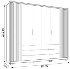 Guarda Roupa Casal Com 2 Espelhos 6 Portas Martin C01 Buriti - Mpozena