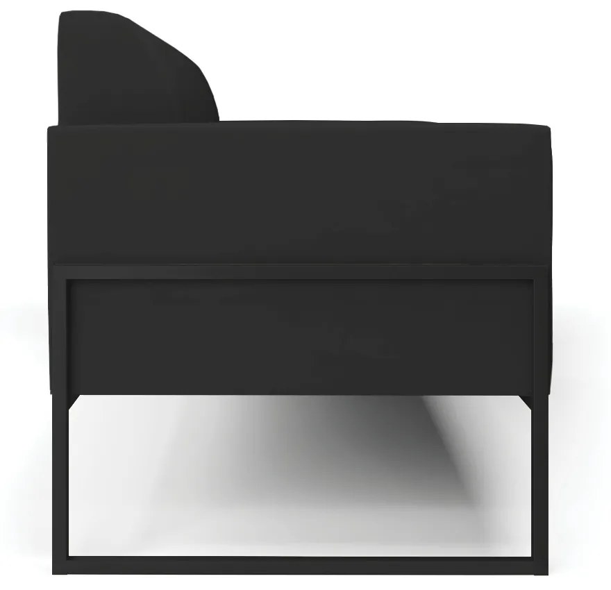 Sofá Namoradeira Base Industrial Alta Preto Marisa Veludo D03 - DRossi - Preto