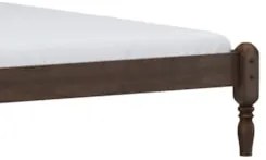 Cama Casal Queen 160cm Com Cabeceira Pé Madeira Eduarda Café F07 - Mpo