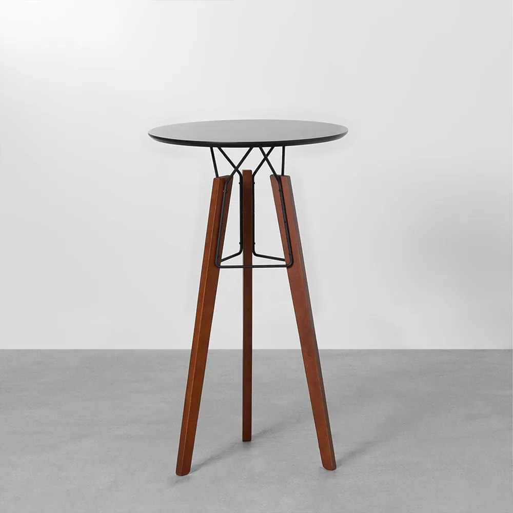 Mesa Alta Oni Redonda Preto - 60cm