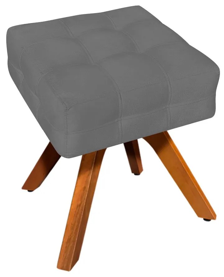 Puff Banqueta Decorativo Giratório MM30 Kit 2 Elisa Suede D03 - D'Rossi - Grafite