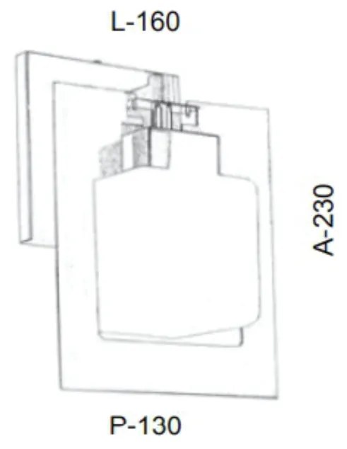 Arandela Vidro Quadrado Corte Laiser 16X13X23Cm Metal E Cubo Vidro 09X... (COBRE FOSCO / COBRE BRILHO, CLEAR (TRANSPARENTE))