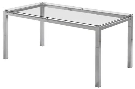 Mesa de Jantar Flex com Tampo de Vidro Base Cromada 160cm  - 55649 Sun House