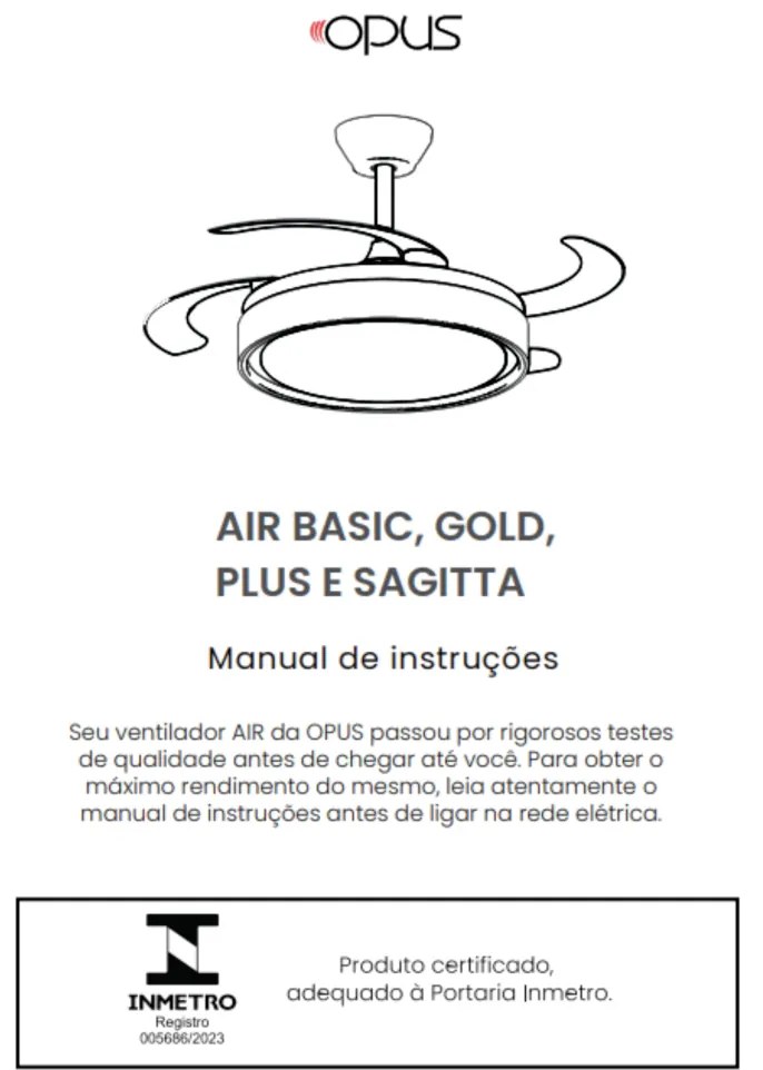 Ventilador De Teto Air Basic Branco Pás Retrátil Led 30W Multicolor Bi...