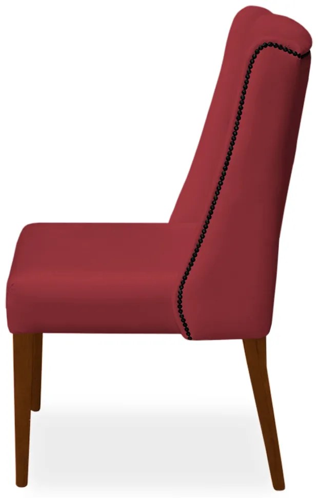 Cadeira de Jantar Lecce Veludo Vermelho
