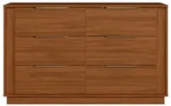 Cômoda Quarto 130cm Casal com 6 Gavetas Dino Nogueira D02 - Mpozenat