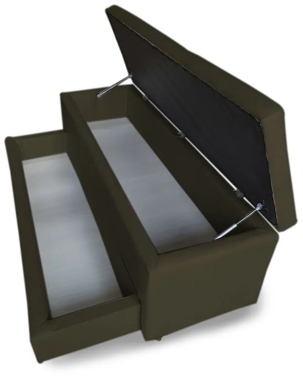Calçadeira Baú com Sapateira King 193cm Paris Suede Marrom - Sheep Estofados - Marrom
