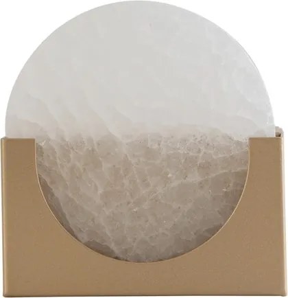 Arandela Led Rocha E Metal Dourado 10W 3000K Moon