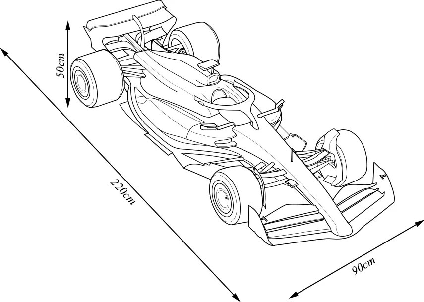 Modelo 1.2 Carro de Corrida RB18 2022 Verstappen Champion Artesanal Fibra de Vidro e Polietileno Decorativo F1 Fosco Azul G53 - Gran Belo