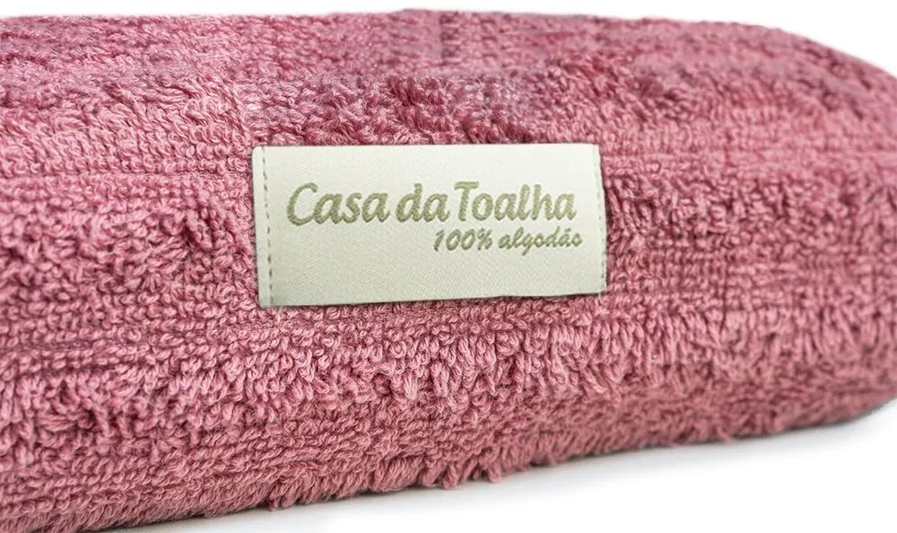 Toalha de Banho 100% Algodão jogo com 2 banho 2 rosto 1 piso Fio Penteado Branca e Rose