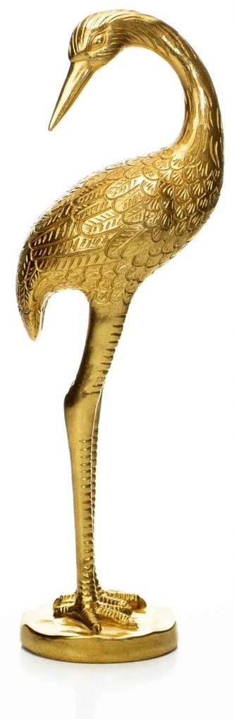 Escultura Pássaro Em Poliresina Dourado 40x14 Cm - D'Rossi